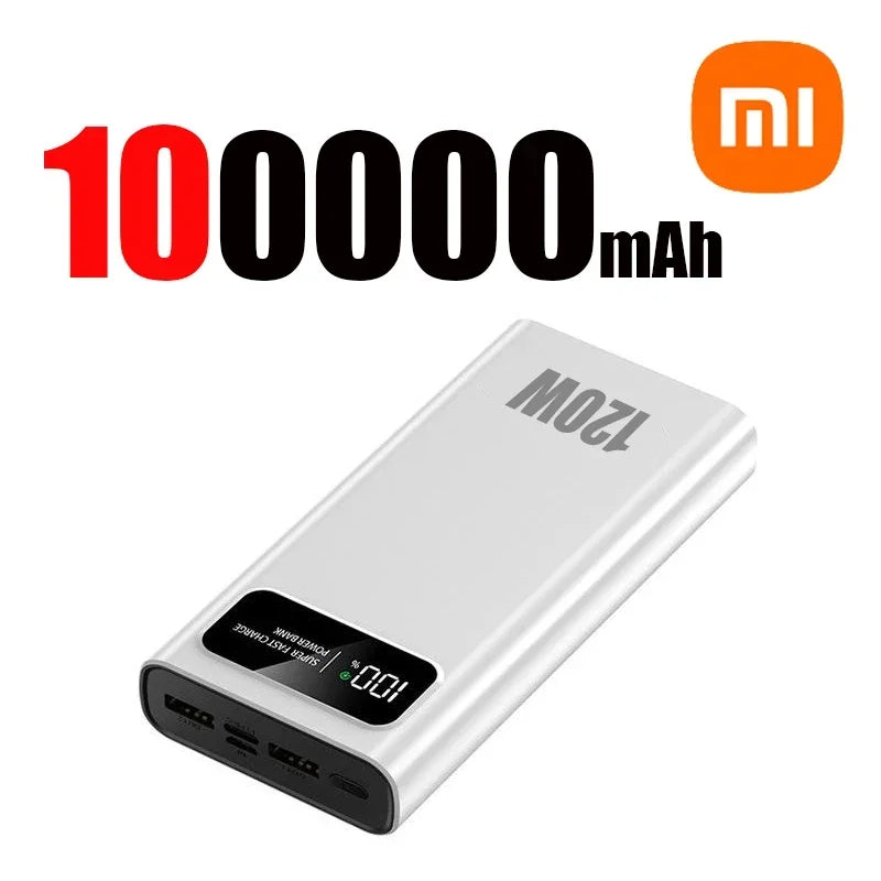 Xiaomi 200000mAh 120W Power Bank Super Fast Charging Battery High Capacity Digital Display Power Bank For Iphone Samsung Huawei