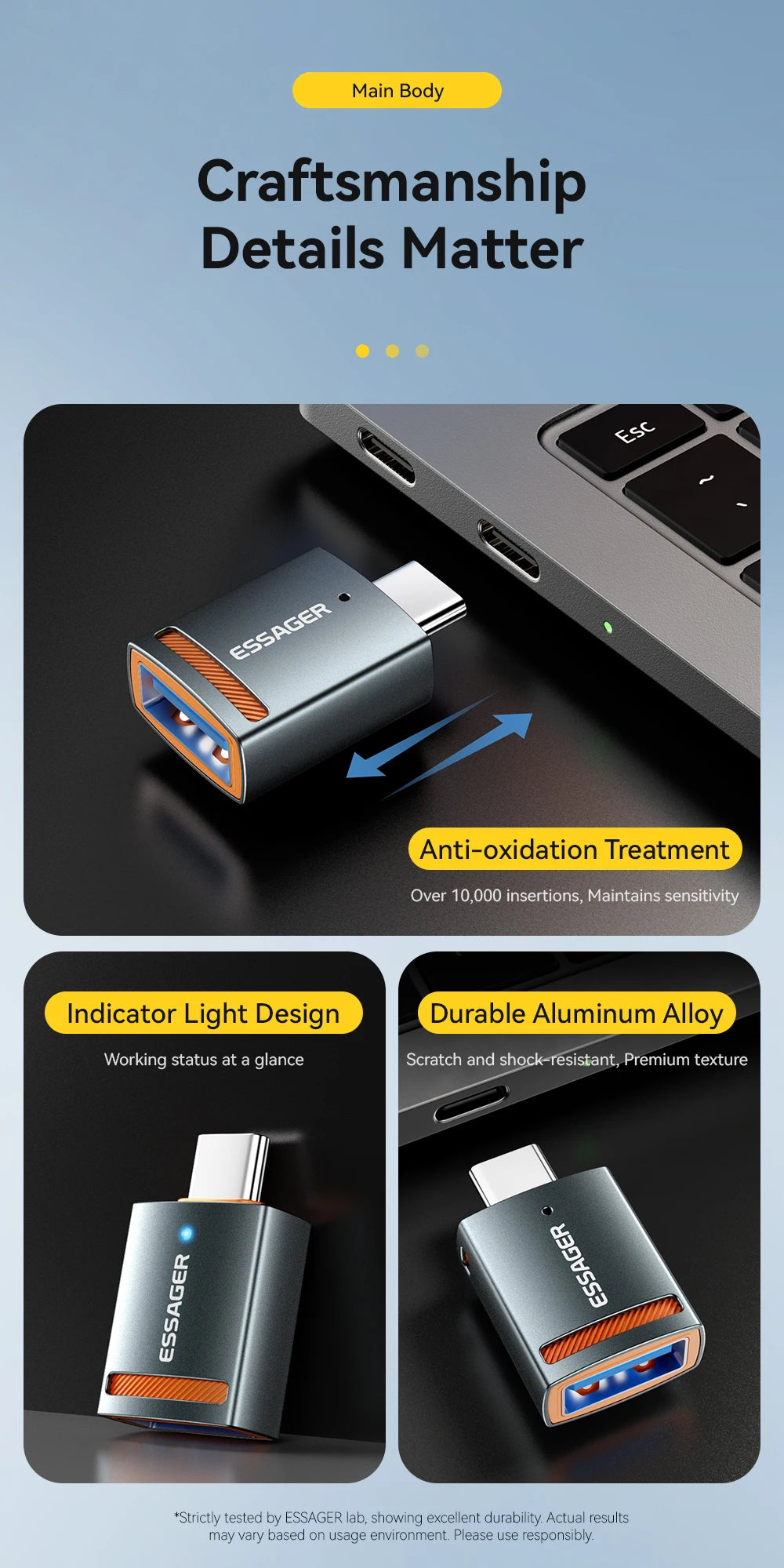 Essager USB3.0 OTG Adapter Type-C USB-A Micro Female to USB Micro iP Type-C Male Converter For Macbook Xiaomi iPhone OTG Adapter