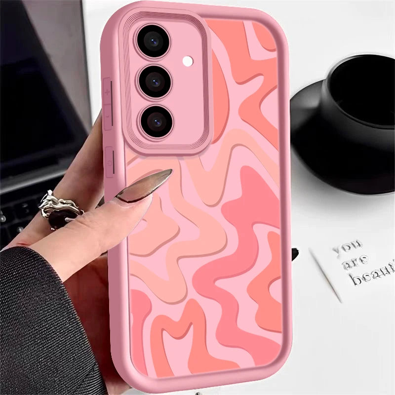 Striped Pattern Phone Case For Samsung Galaxy A16 A55 A54 A15 A14 A25 A35 A53 A56 5G S25 S24 S23 S22 Ultra Plus S24 FE TPU Cover