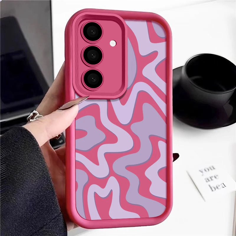 Striped Pattern Phone Case For Samsung Galaxy A16 A55 A54 A15 A14 A25 A35 A53 A56 5G S25 S24 S23 S22 Ultra Plus S24 FE TPU Cover