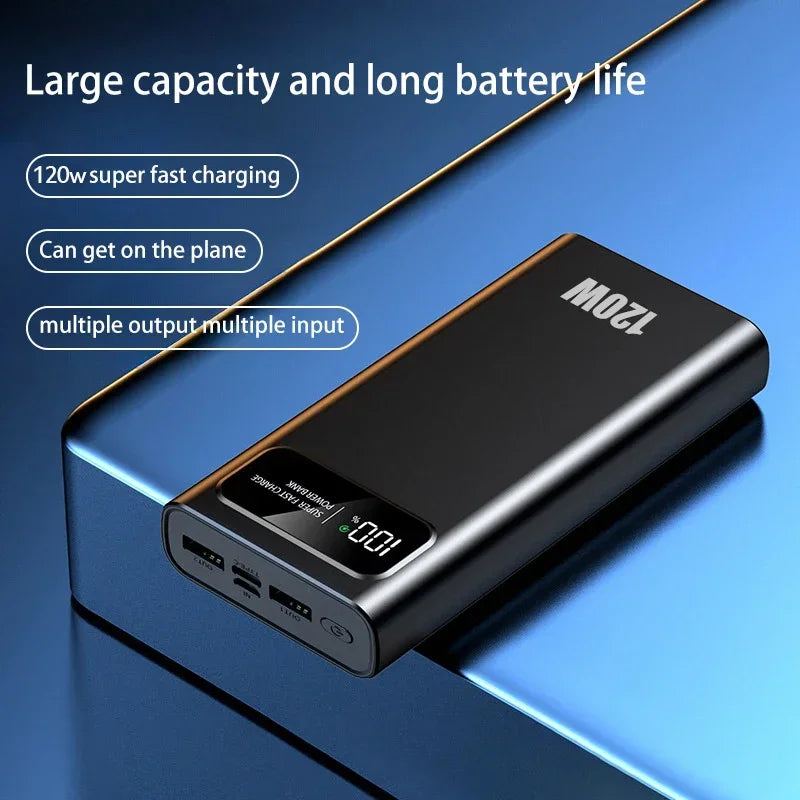 Xiaomi 200000mAh 120W Power Bank Super Fast Charging Battery High Capacity Digital Display Power Bank For Iphone Samsung Huawei