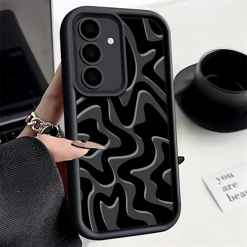 Striped Pattern Phone Case For Samsung Galaxy A16 A55 A54 A15 A14 A25 A35 A53 A56 5G S25 S24 S23 S22 Ultra Plus S24 FE TPU Cover