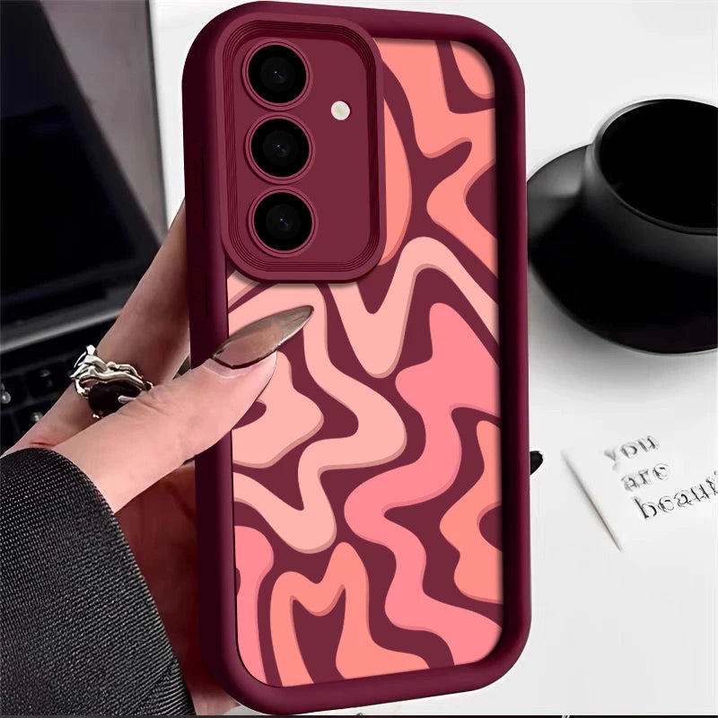 Striped Pattern Phone Case For Samsung Galaxy A16 A55 A54 A15 A14 A25 A35 A53 A56 5G S25 S24 S23 S22 Ultra Plus S24 FE TPU Cover