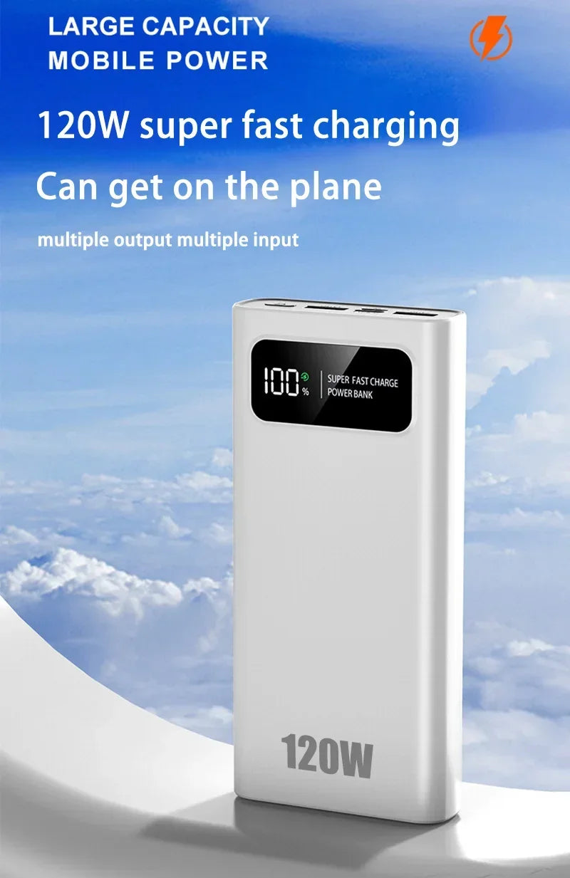 Xiaomi 200000mAh 120W Power Bank Super Fast Charging Battery High Capacity Digital Display Power Bank For Iphone Samsung Huawei